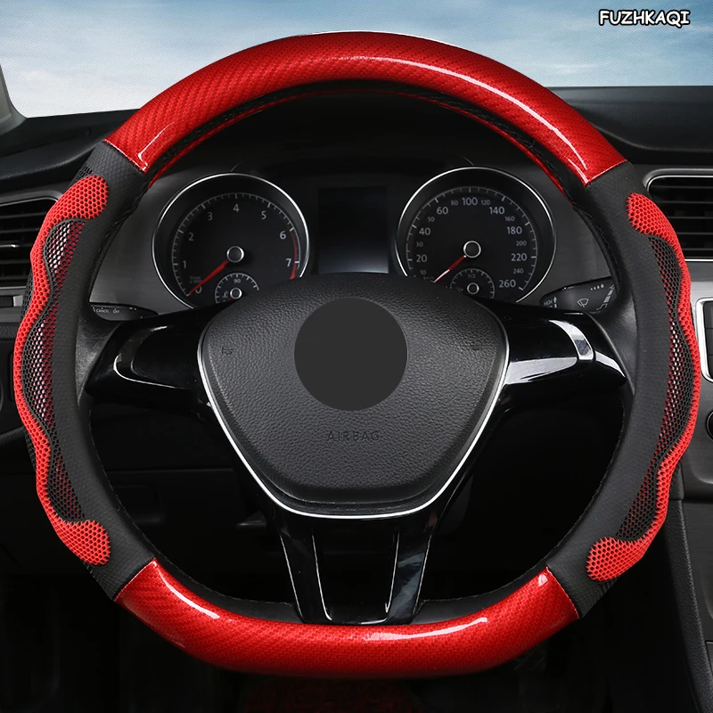 FUZHKAQI Leather Car Steering Wheel Cover For Acura TSX MDX RDX TL RSX