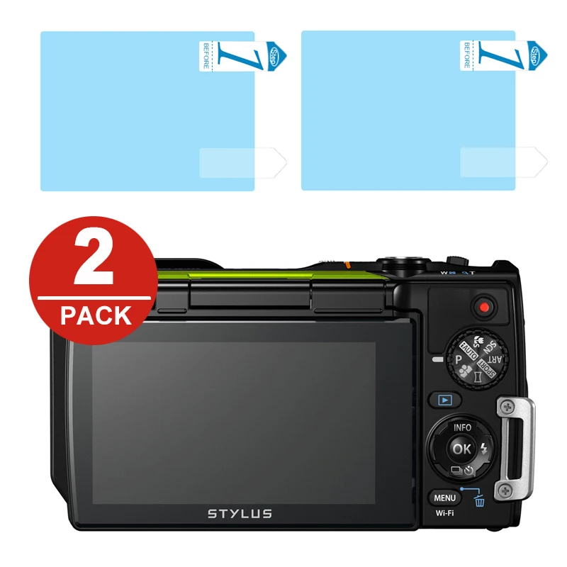 2x LCD Screen Protector Protection Film for Olympus Tough TG-870 TG-860  TG-850 TG-5 TG-4 TG-3 SZ-31MR SH-25MR SH-60 SH-1 SH-2