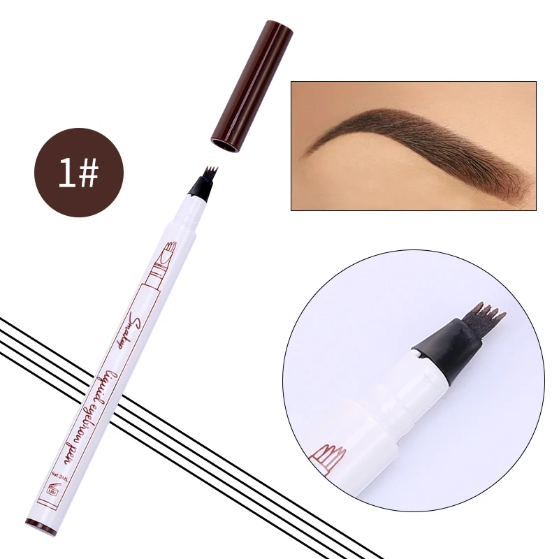 Four Claw Eyebrow Pencil Waterproof Anti-fouling Lasting Easy To Color Micro Fork Tip Eyebrow Pencil