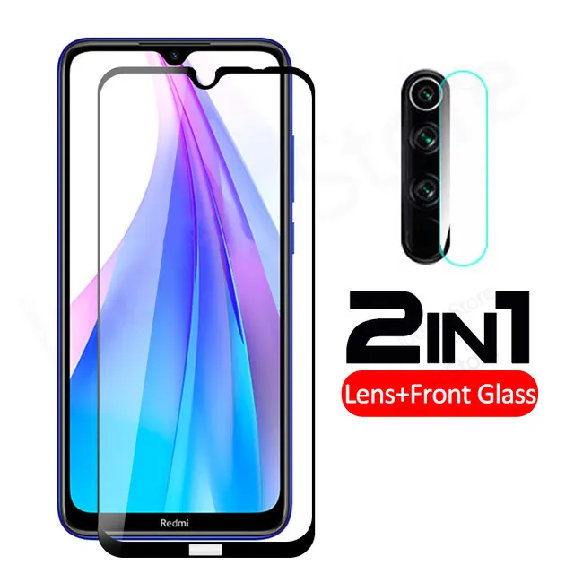 2 в 1 стекло для Xiaomi Redmi Note 8 t 8 t 8 pro объектив камеры Защитное стекло для Redmi 8 8A Защита экрана для Redmi Note 8 - Цвет: 2 in 1