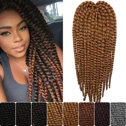 Beneyair 18 ''Mambo Твист волос крючком плетение волос 12 прядей синтетическое теплостойкое волокно для черных женщин черный коричневый красный