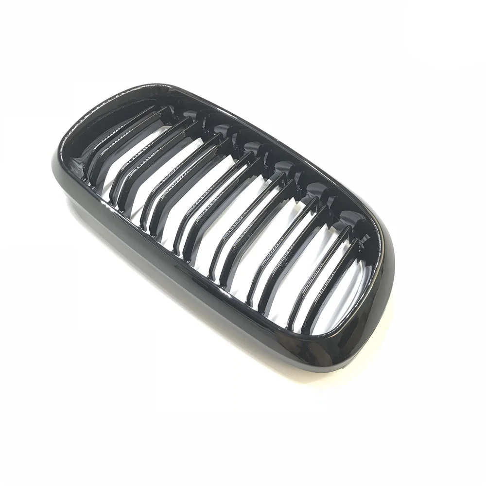 Пара 14 16 для BMW X5 F15 X6 F16 2014 2015 2016 передняя решетка с двумя планками глянцевая черная