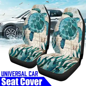 

1pc/2pcs Seat Tortoise Type Car Front Seat Cover Protector Universal For SUV Printed Car Seat Cover Cushion Full Cover Most Car