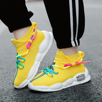 

Hot Sale Kids Sneakers Boys Mesh Breathable Walking Shoes Kids FlyWire Boy Luxury Brand Shoes Anti Slip Sport Shoes Kids Spring