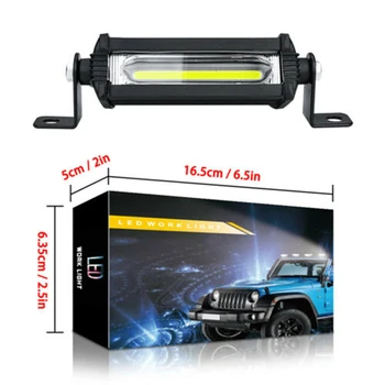 

12V-24V COB 9W 6500k-7500k White Off-road Car Trunk LED Work Light Lamp Automobile Single Row Waterproof Styling Accessories