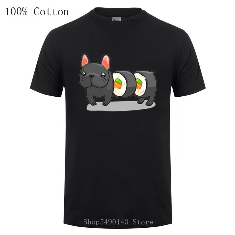 フレンチブルドッグ Tシャツ寿司ロールマンガダックスフントパグ 3d おかしいビーチユニセックス黒 Tシャツコットンソフトイタリアスタイル Tシャツ素敵な T Shirts Aliexpress