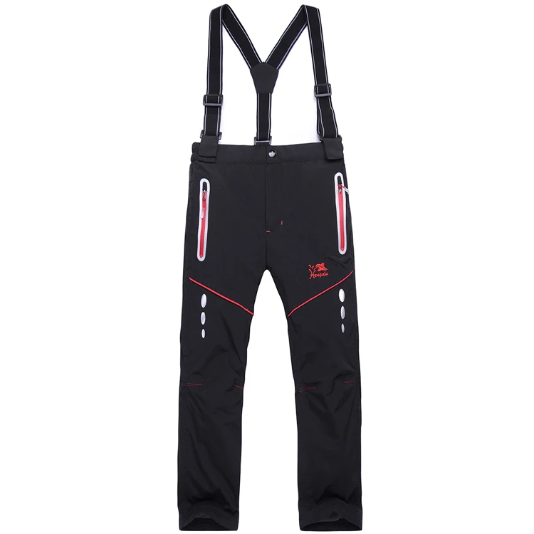 Лыжные штаны для девочек, детские лыжные штаны для мальчиков, водонепроницаемые, ветрозащитные, плотные, бархатные зимние теплые брюки