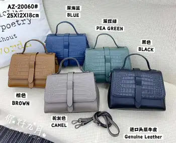 

genuine leather handbag women solid color alligator fashion cowhide women handbag multis color ladies shoulder bags