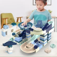 80-360 pces mármore corrida grande bloco compatível duploed blocos de construção funil slide blocos diy tijolos grandes brinquedos para o presente das crianças