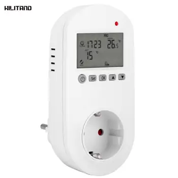 

200-240V HY02TPR Wireless Electrical Sockets Digital Heating Thermostat Temperature Controller Socket EU Plug
