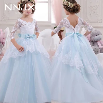 

2019 Lace Girl Dresses Hole Ball Gown Sleeveless Elegant Long Wedding Pageant First Communion Wedding Dress For Girls Princess