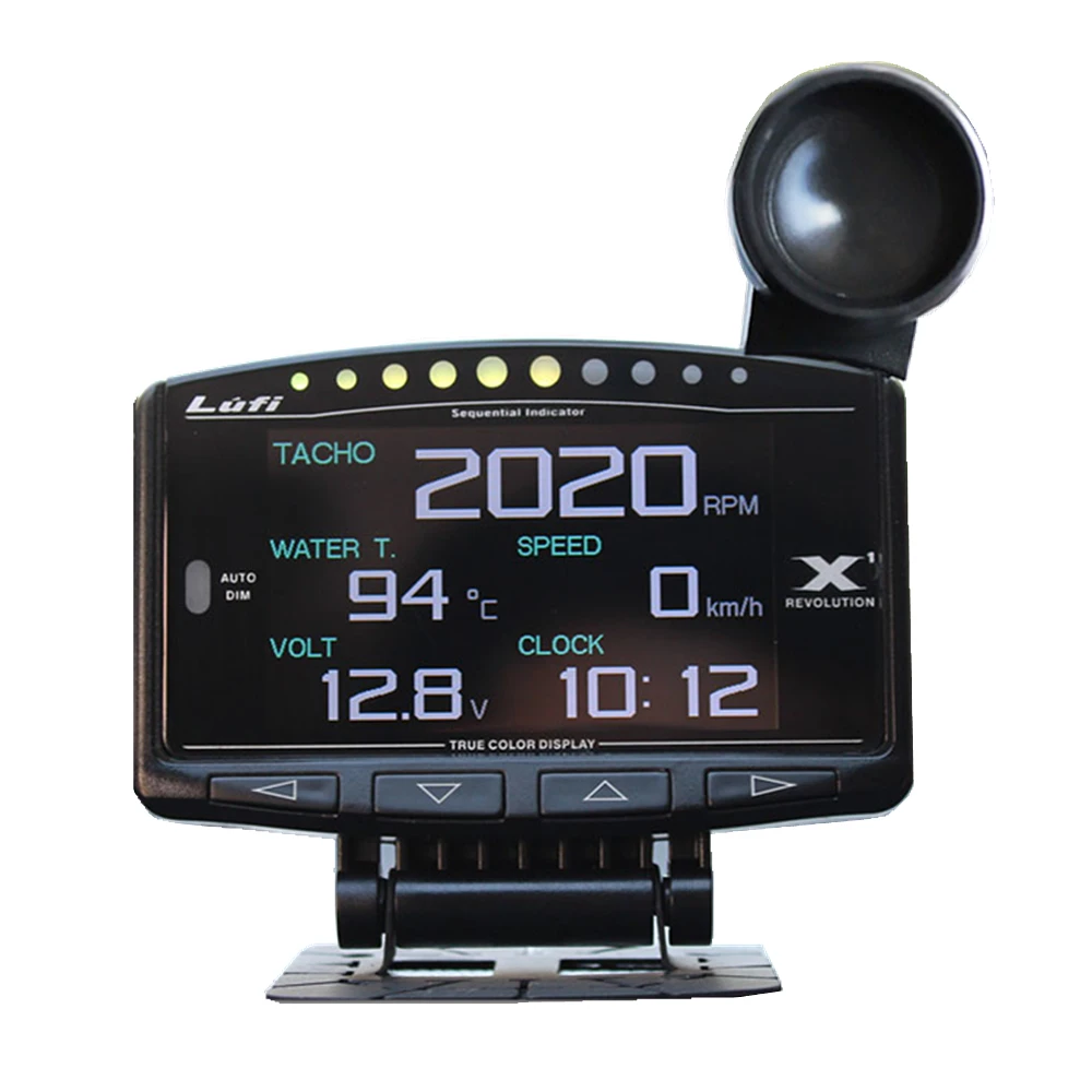 US $80.51 Lufi X1 English Version Obd2 Plug Digital Turbo Boost Oil Pressure Temperature Gauge For Car Afr Rpm Fuel Speed Ext Oil Meter