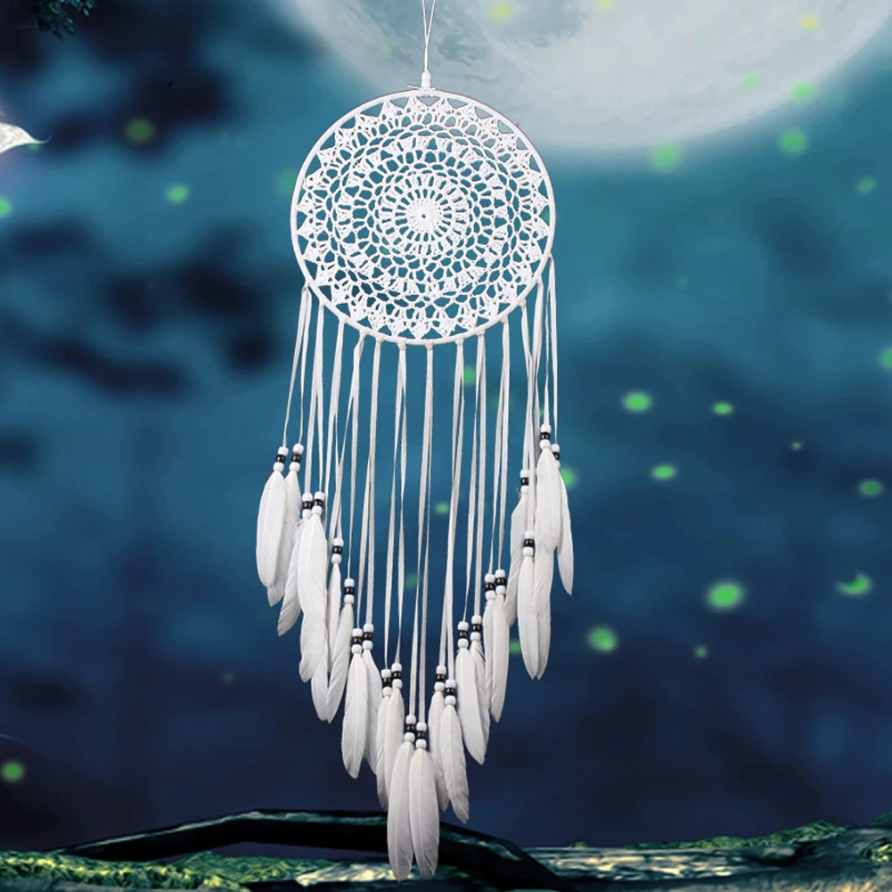 White Decorative Pattern Dream Catcher Wall Hanging Home Craft Gift Dreamcatcher Ornament  Bedroom Decoration 4