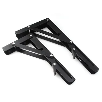 

2 Pieces Black Paint Stainless Steel Table Bracket Wall Mounted Folding Shelf Bench Seat Bracket J8 #3