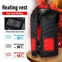 2021 Electric Heating Vest Men Dual-Control 4 Areas USB Charging Warm Winter Heating Jacket Clothing for Outdoor Fishing Hunting
