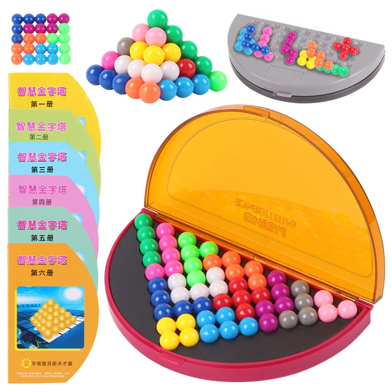 

Wisdom Pyramid Magic Beads Game 178-638 Problem Early Education ENLIGHTEN Educational Toy Children Space Stereo Building Blocks