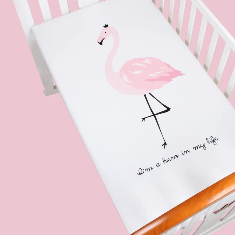 Flamingo Простыня для детской кровати sabanas para cuna de Baby cute, покрывало для матраса, чистый хлопок, простыня для детской кроватки, размер для 120*60 см - Цвет: Flamingo
