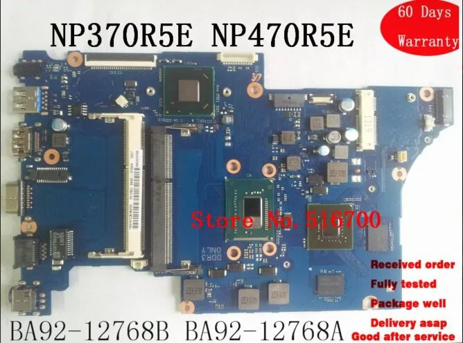 Материнская плата для ноутбука Samsung NP370R5E NP470R5E DDR3 BA92-12768B BA92-12768A все полностью