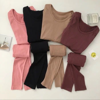 

HED 2020 autumn and winter new thermal underwear suit student thin body long-sleeved autumn clothes long-sleeved bottoming shirt