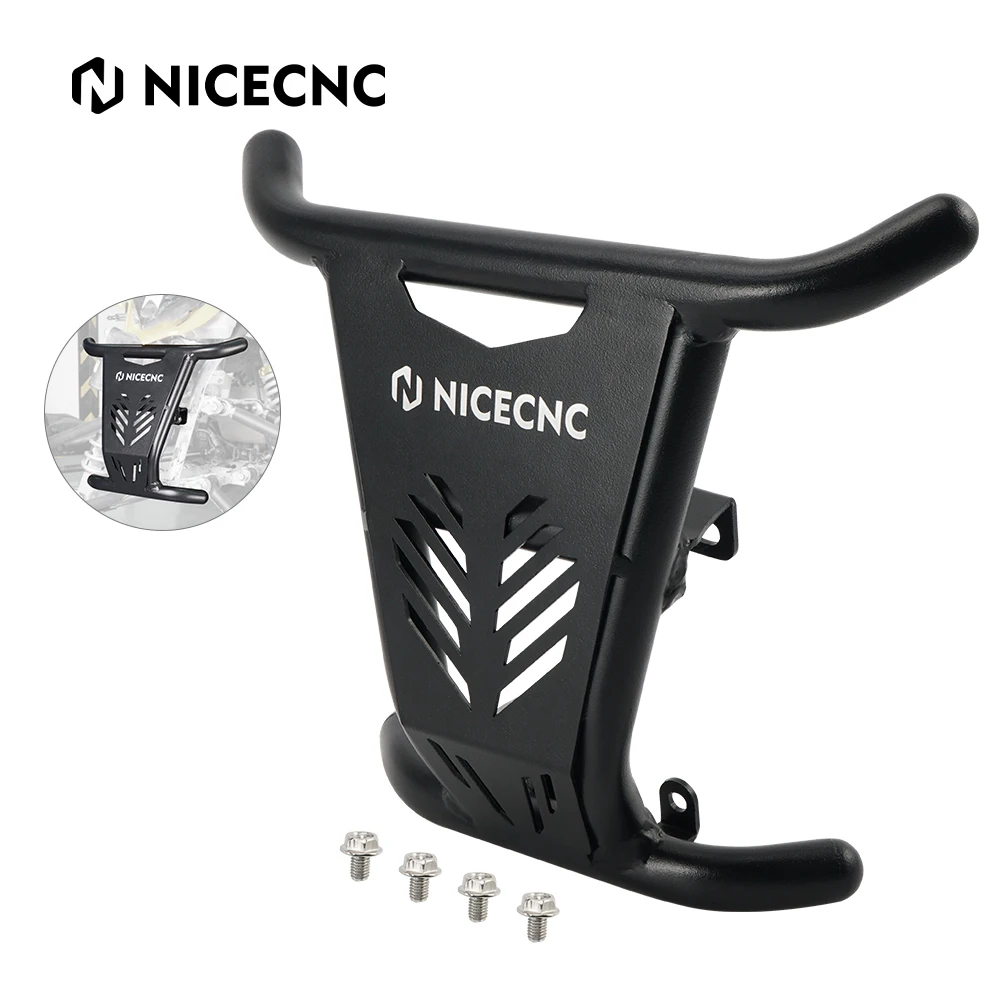 NiceCNC ATV Black Front Bumper Grab Bar Protector Cover Guard Aluminum For Yamaha Raptor 700 700R 2016-2021 2020 2019 2018 2017