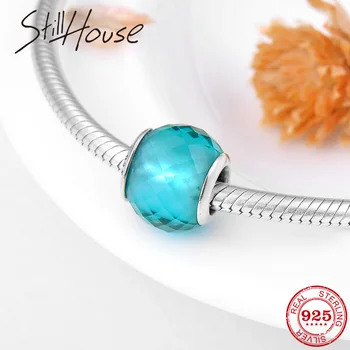 

100% Authentic 925 Sterling Silver Ice blue Murano Glass Beads Fit Original European Charms Bracelets Bangles Jewelry Making