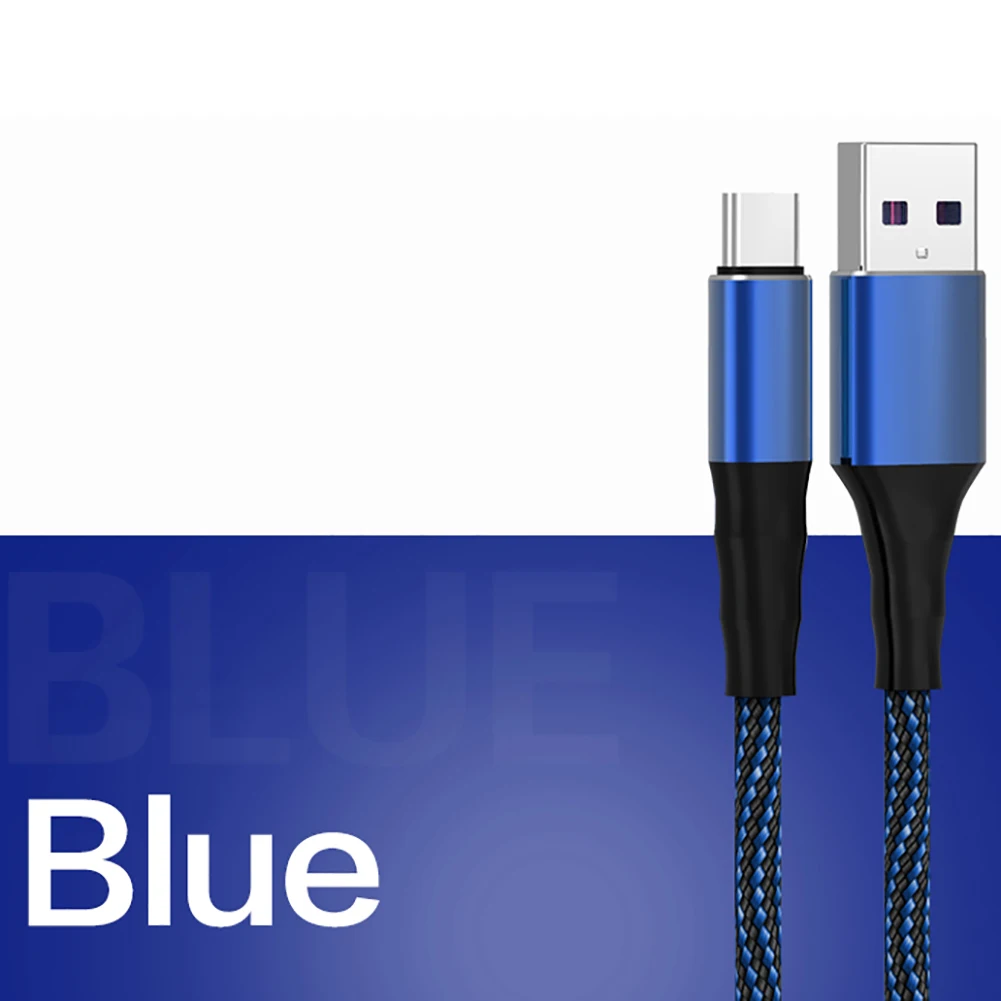 USB C кабель 5A Supercharge usb type C кабель для huawei p20 lite Быстрая зарядка Быстрый зарядный кабель для samsung Note 10 Plus S9 8 - Цвет: Blue