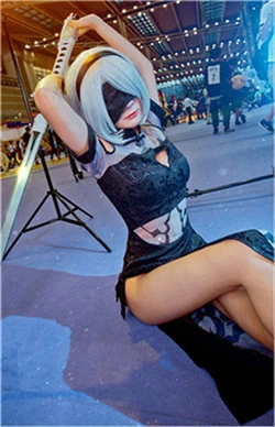 Игра NieR: Automata jorha тип A № 2 Косплей Костюм 2B колготки Cheongsam женское китайское платье черные костюмы на Хэллоуин - Цвет: as show