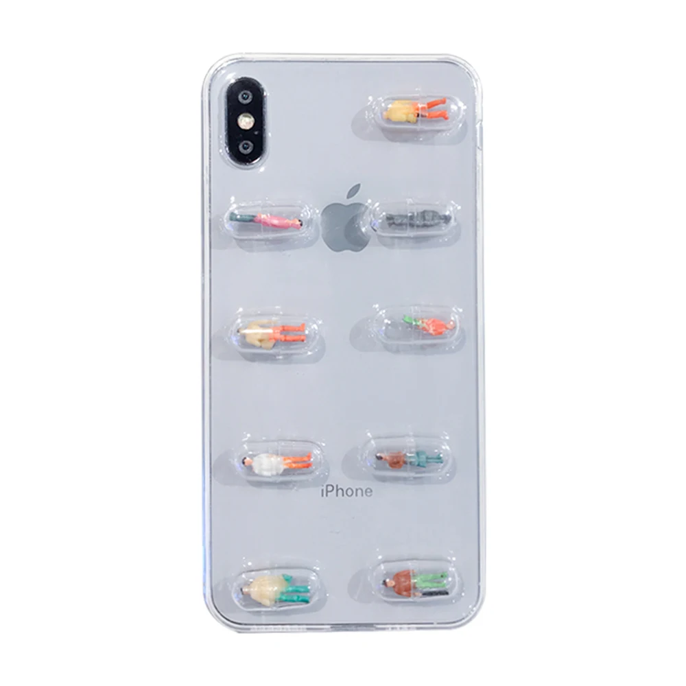 Прозрачный 3D мультипликационный персонаж чехол для телефона iPhone XR XS MAX 6 6s 7 8 Plus X