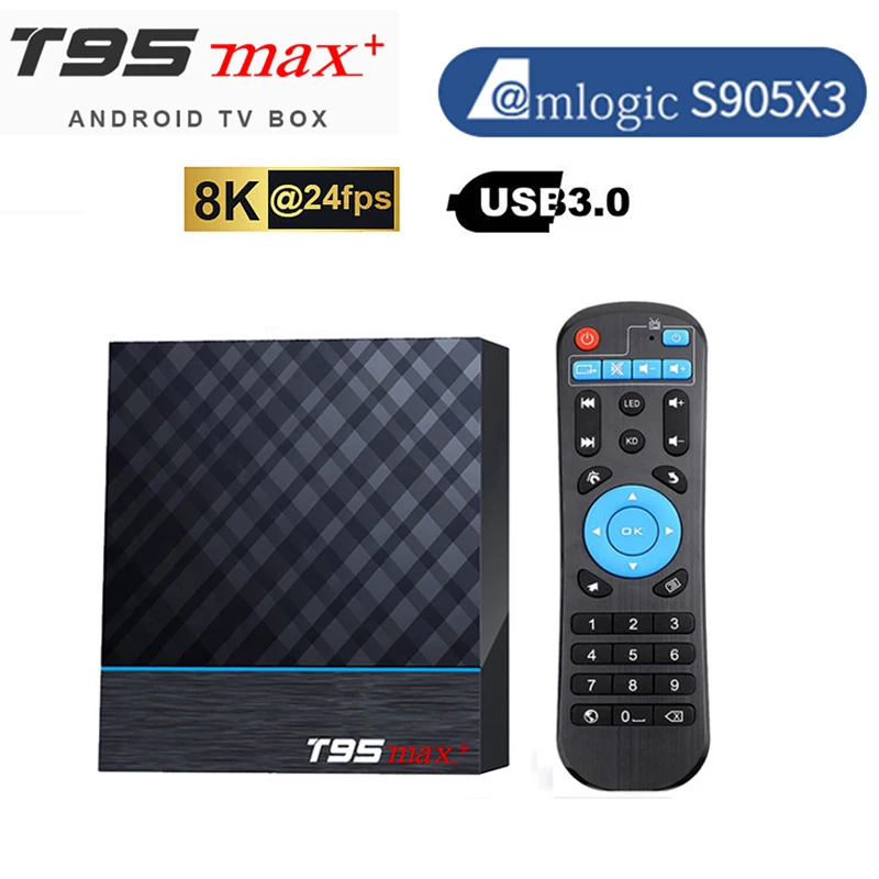T95 MAX Plus Smart TV Box Android 9.0 Amlogic S905X3 Set Top Box 4GB 64GB 2.4G&5G Wifi Google 8K 4K Media Player PK X96 MAX Plus