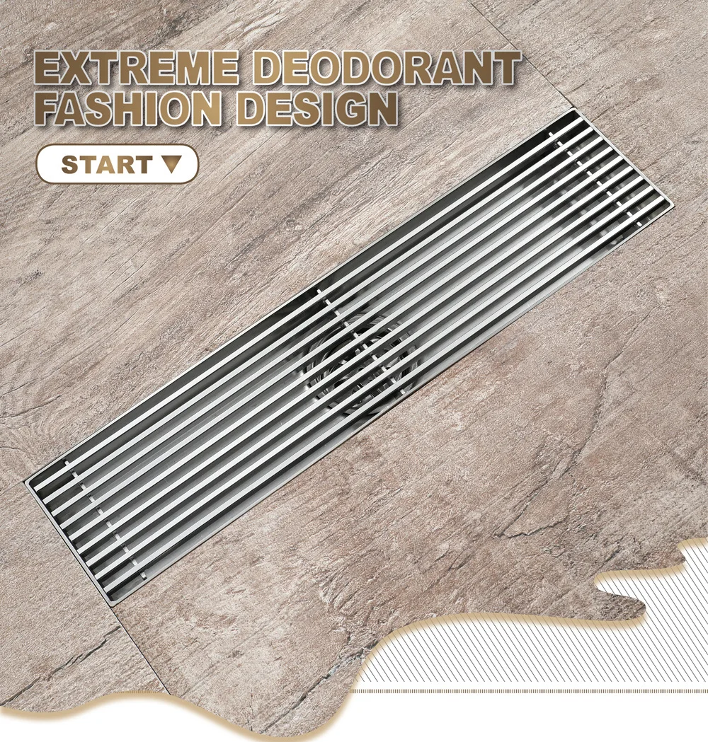 30cm 60*7/30*7 см 304 нержавеющая сталь прямоугольный Линейный душ слив горизонтальный Слив отходов дезодорант душ слив Линейный - Цвет: 30cm