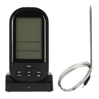

Digital LCD Screen Wireless Cooking Meat BBQ Thermometer With Probe Timer