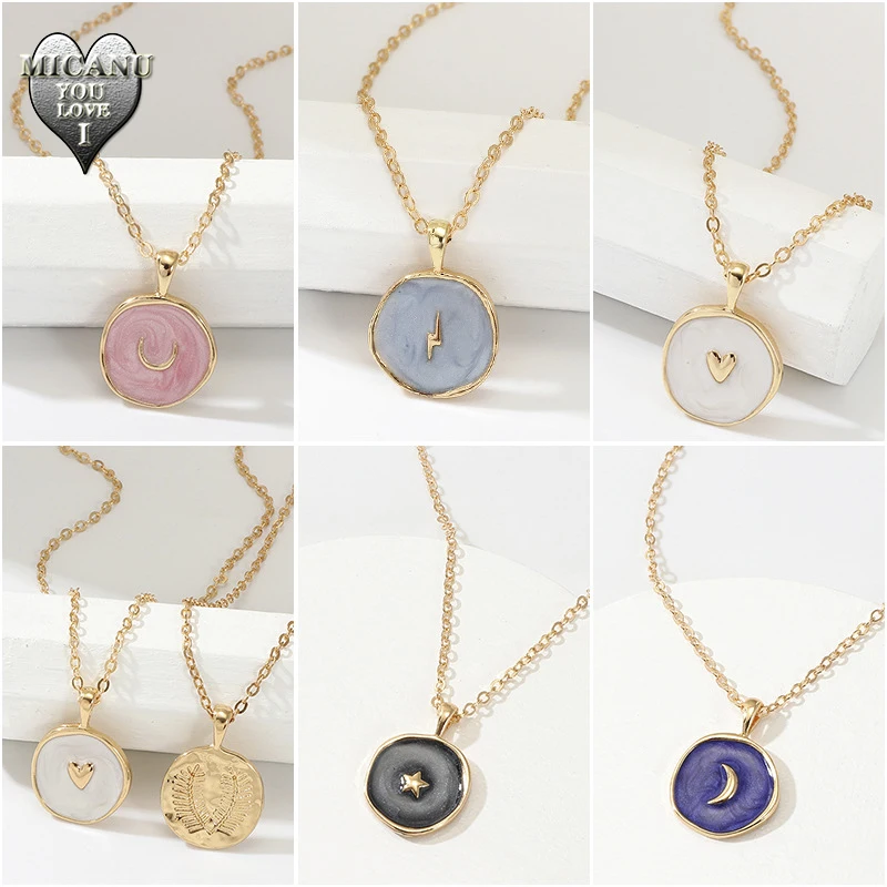 Chocker long moon colgantes Звездное сердце эстетическое harajuku collares mujer alien Винтаж babygirl bijuteria