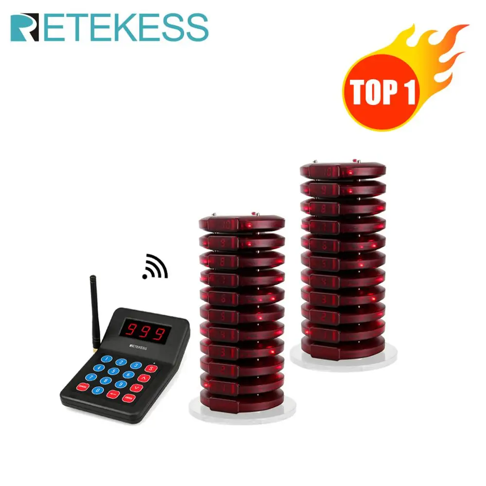 RETEKESS T119 999 канальный ресторанный пейджер Беспроводная система подкачки очереди