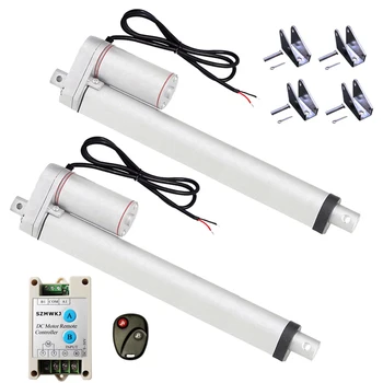 

Set of 2 Linear Actuators 300mm/12" Inch Stroke DC 12V 1500N/330lbs Max Load DC Motor & Wireless Control System Kits & Brackets