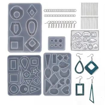 

Earring Resin Mold DIY Crafts Epoxy Resin Silicone Mold Combination Including Earring Hook / Jump Ring / Head / Eye Pin