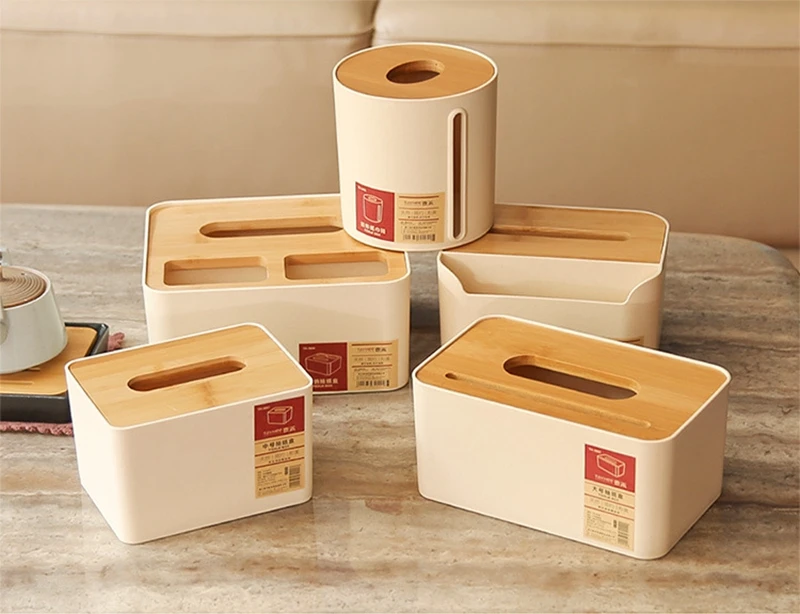 Tissue boxнастольный бытовой ящик для хранения ящика бамбуковое полотенце баррель японская многофункциональная коробка для салфеток