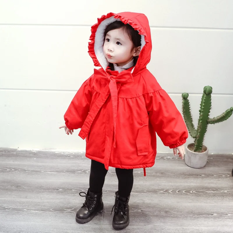 Теплые зимние парки для девочек вельветовые принцесса на пальто кардиган новая детская куртка с капюшоном верхняя одежда S10058