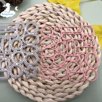 

Bunnymoon Pentagram Dialogue New Design Craft Metal Cutting Dies Scrapbooking Album DIY Paper Card Craft Embossing Die