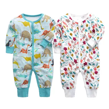 

2piece Newborn Baby Rompers Fall Winter Long Sleeve Cartoon Printing 100% Cotton Baby Boy Girl Clothing Infant Jumpsuits