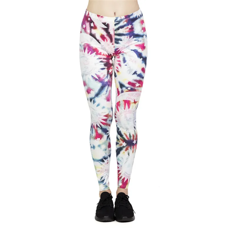 Леггинсы серии Tie dye европейские и американские женские удобные облегающие
