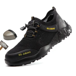 Chaussures de sécurité respirantes avec embout en acier pour homme, baskets de travail décontractées, indestructibles et anti perforation 