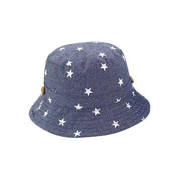 

Summer Boys Girls Infant Baby Sun Protection Star Printed Drawstring Soft Bucket Casual Fashion All-Match Kids Hat Cap