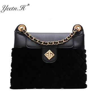 

Plush Small Bag Woman 2019 New Lady Messenger Bag Chain Rhombic Shoulder Bag Envelope Bag Bolsa Feminina Women Crossbody Bags