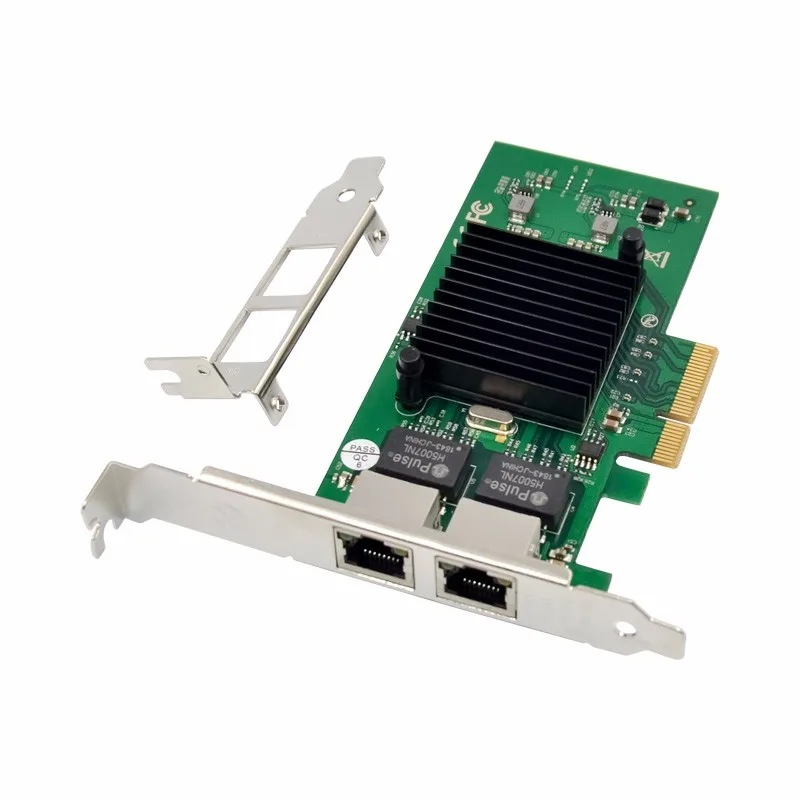 PCIe X4 двойная RJ45 10/100 Мбит/с гигабитная сетевая карта Ethernet сервера адаптер NIC 82576EB чипсет с кронштейном 8 см и 12 см pcie x1 к rj45 10 100 1000 мбит с 2500g гигабитный ethernet адаптер игровая сетевая карта realtek8125 чип nic с фотографией