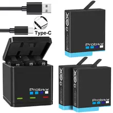 Зарядное устройство probty для GoPro Hero 8/hero 7/hero 8, устройство для заряда трех батарей для камеры Go Pro Hero 8, полностью расшифрованный аккумулятор Зарядное устройство probty для GoPro Hero 8/hero 7/hero 8, устройство для заряда трех батарей для камеры Go Pro Hero 8, полностью расшифрованный аккумулятор