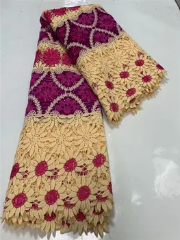 

Latest new laser cut 3d lace fabric /african lace fabrics high quality stone french lace fabric embroidered tulle lace FWD4
