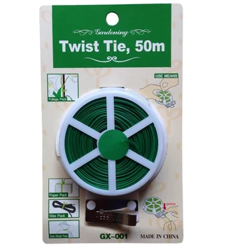 

30M plant cable sturdy green plastic coated wire flower shed bundling tool portable and durable bundling tool