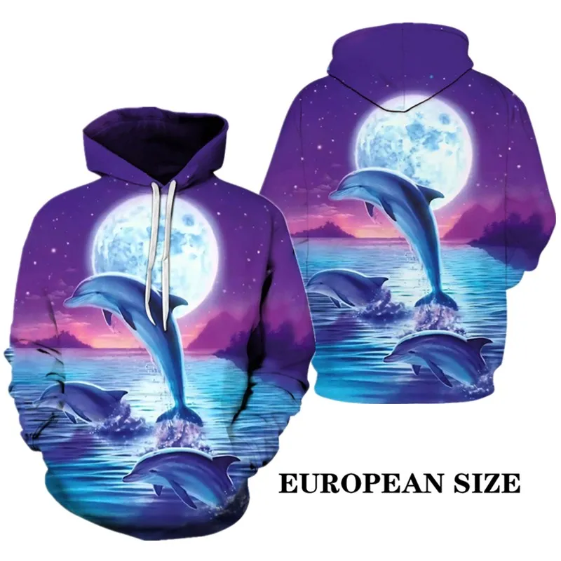 

Marine Life Sweatshirts Man Among Us Dolphin 3d Printing Hoodies Couple Tracksuit Spring and Autumn Itself Fashion Clothes