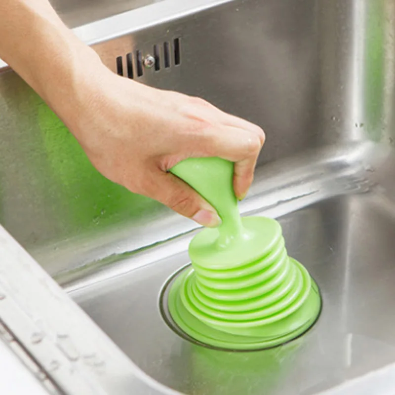 Креативный дренажный умывальник для ванной, бытовая экструзия, дренаж, кухонная раковина, труба, очиститель, сильный Драг, супер всасывание - Цвет: Зеленый