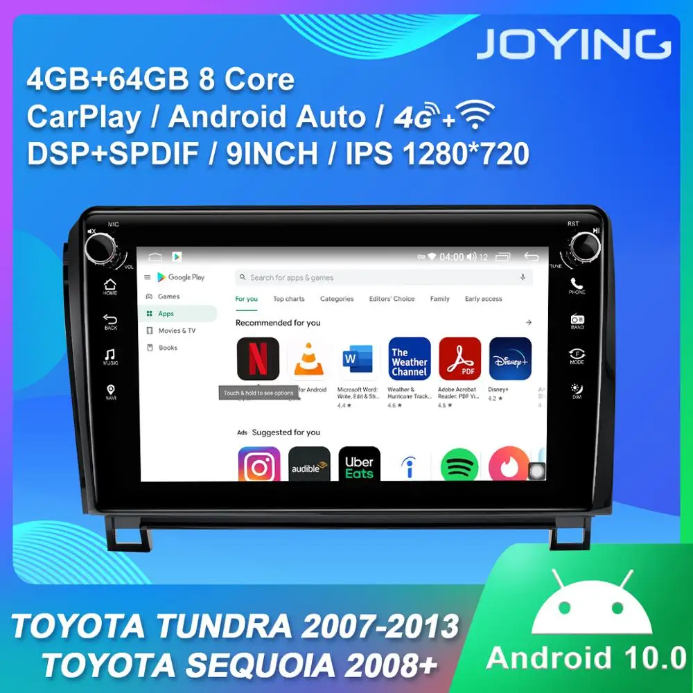

1 din Car radio GPS 9" head unit IPS support wireless carplay/Android auto for TOYOTA Tundra 2007-2013 TOYOTA Sequoia 2008+ BT